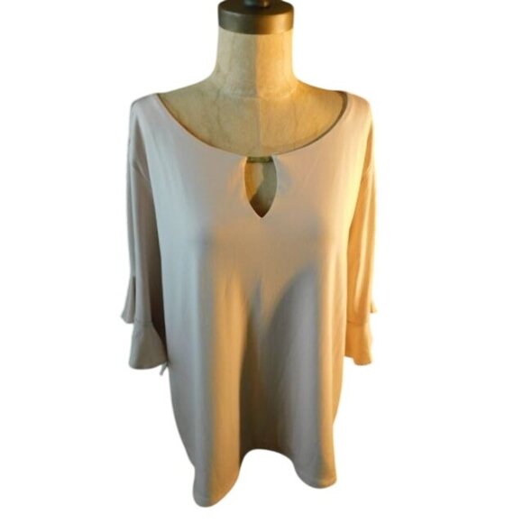 Chico's Tops - Calvin Klein Size XL Slinky Stretchy Flared Short Sleeve Blouse Top